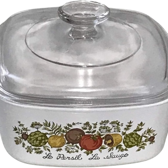 Corningware Le Persil La Sauge Spice of Life Bake Dish W/ Pyrex Lid - Picture 10 of 11